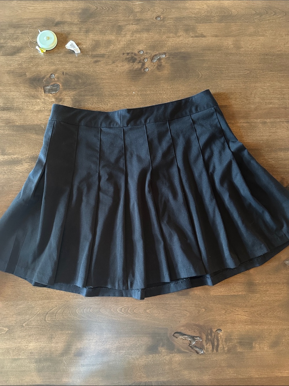 H&M Divided Black Pleated Mini Skirt with Structured Waistband Size 14